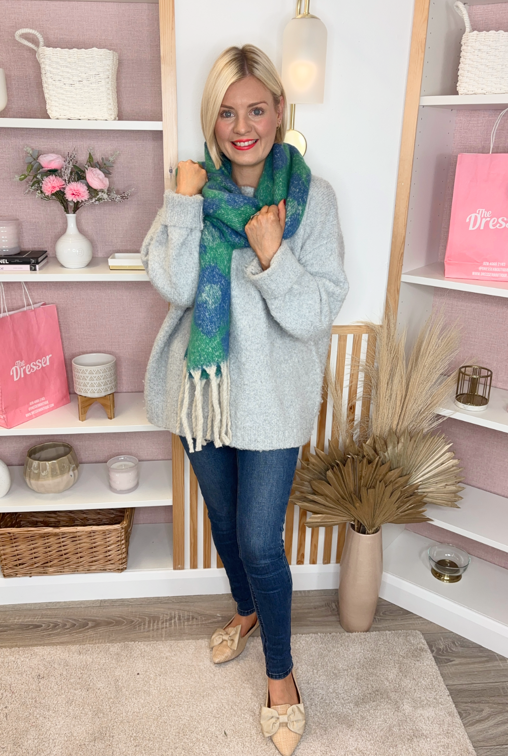 Animal Coloured Scarf (Blue/Green)