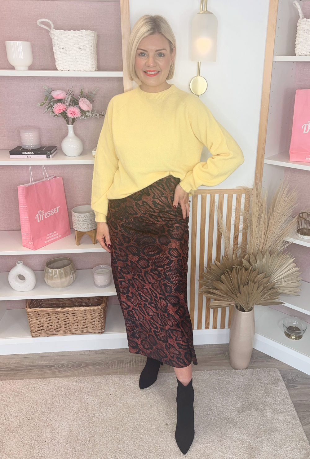 Animal Print Satin Skirt