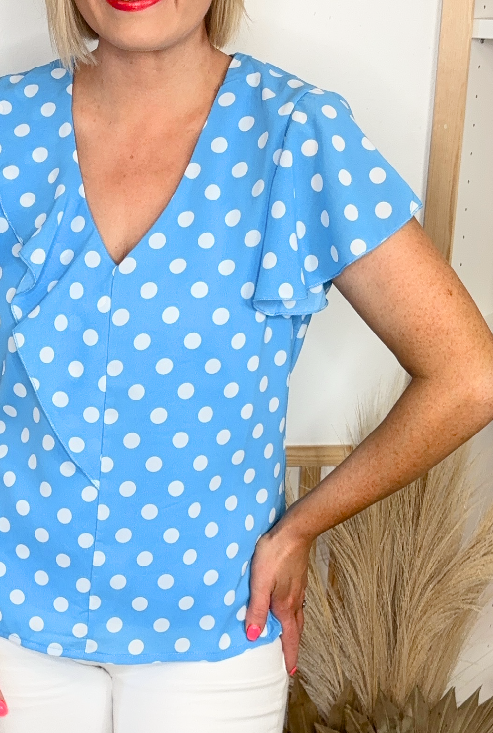 Blue Polka Dot Blouse