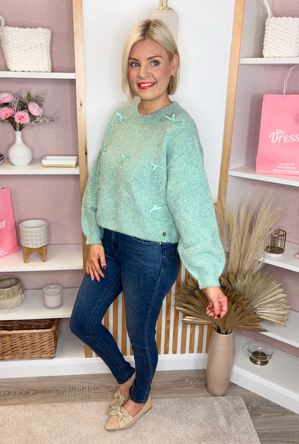 Bow Jumper (Mint)