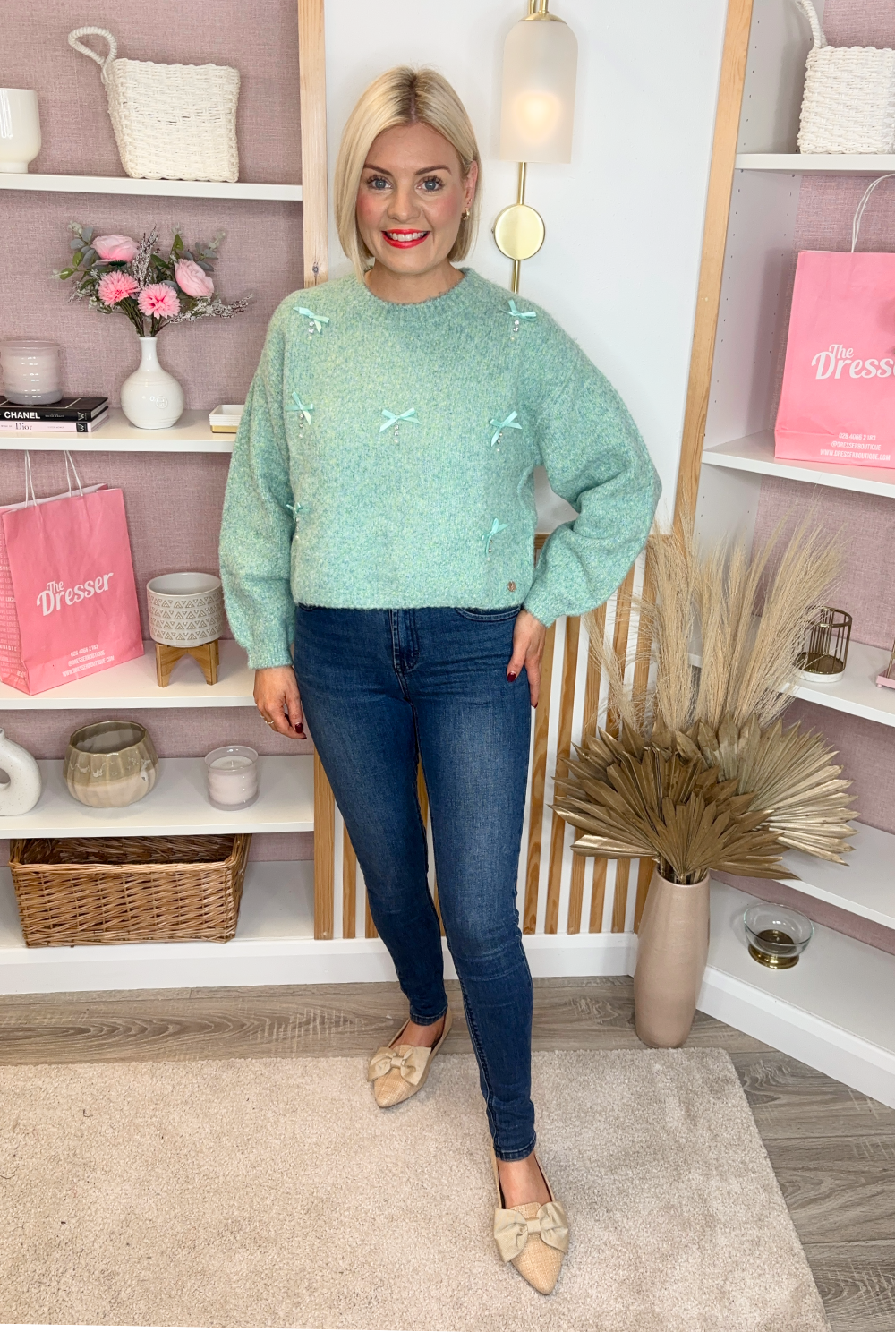 Bow Jumper (Mint)