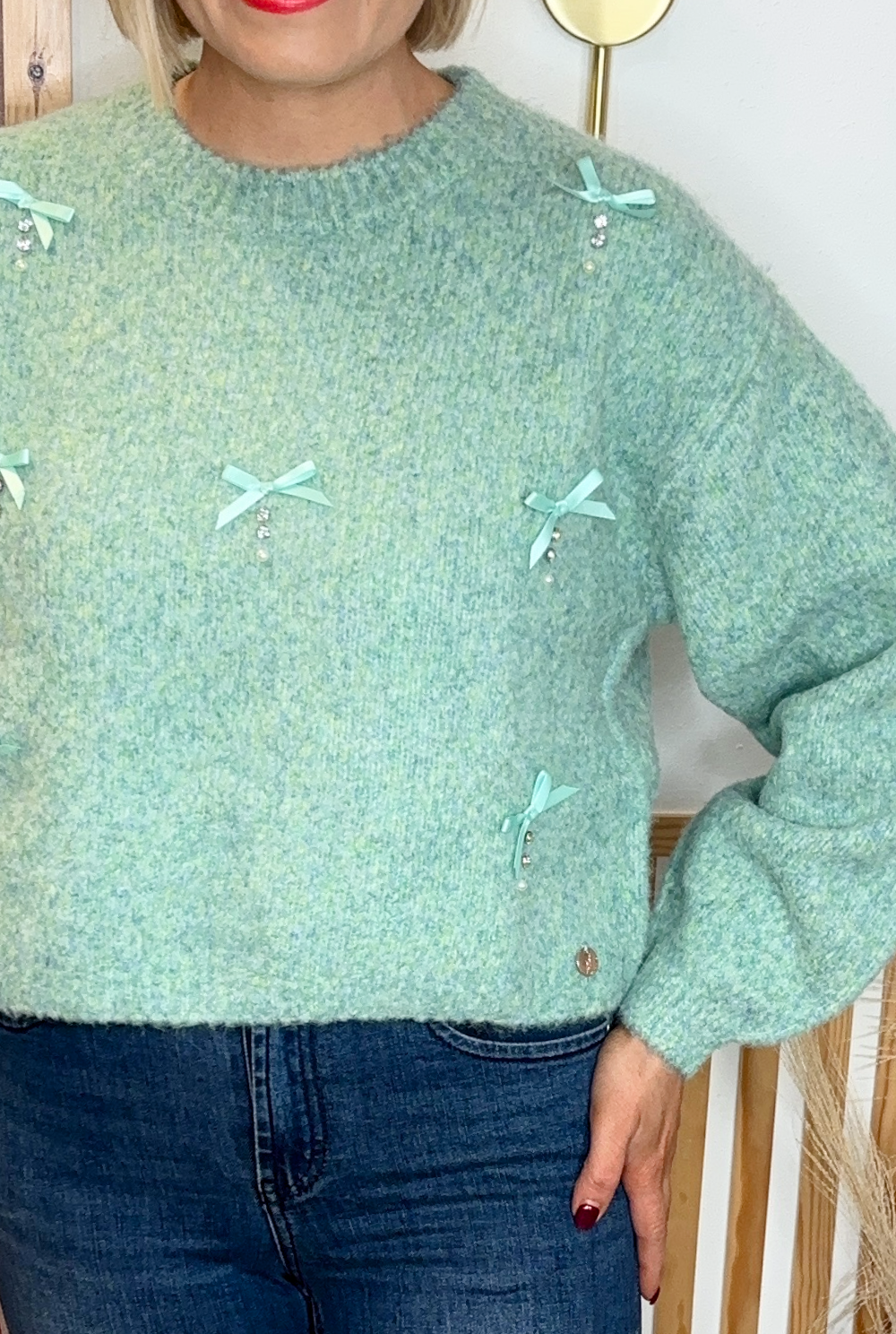 Bow Jumper (Mint)