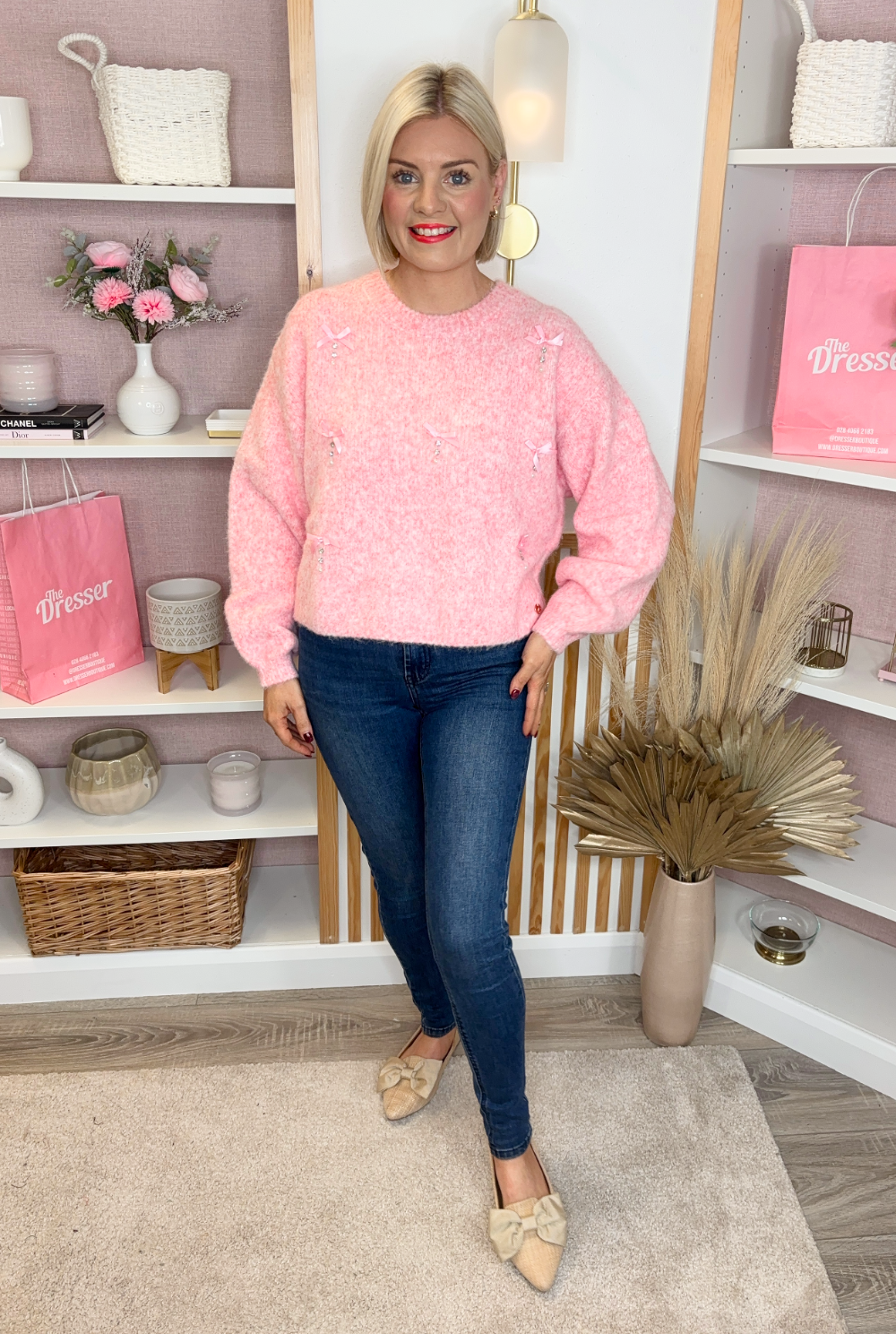 Bow Jumper (Pink)