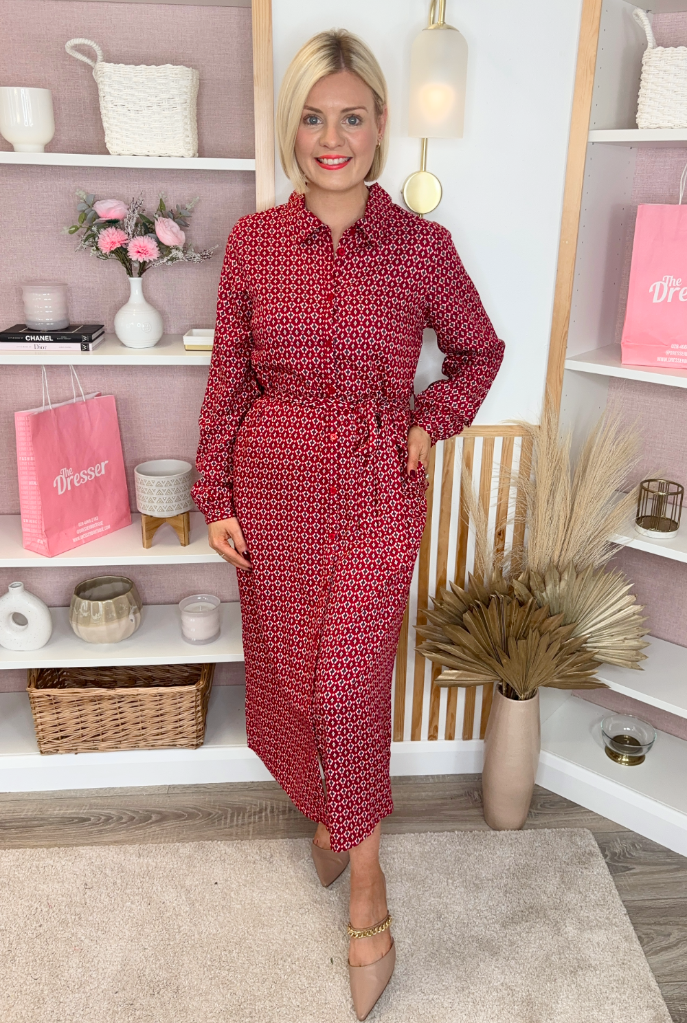 Cally Shirt Dress (Red)