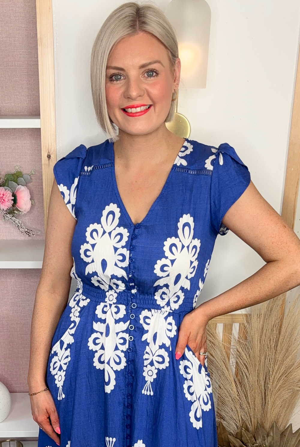 Fete Midi Dress (Royal)