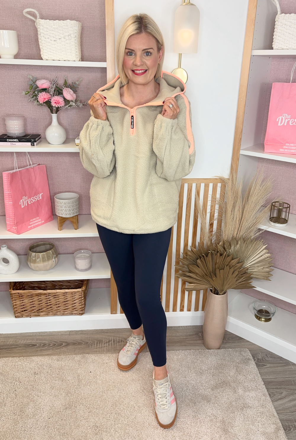 Fleeced Hooded Quarter Zip