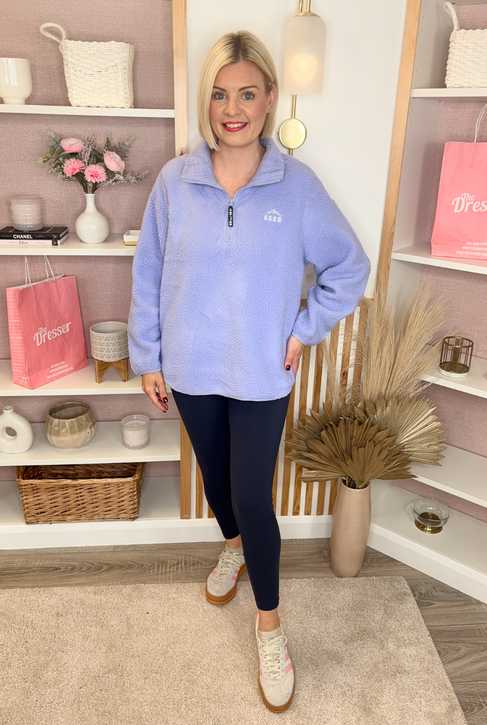 Fleeced Quarter Zip (Lilac)