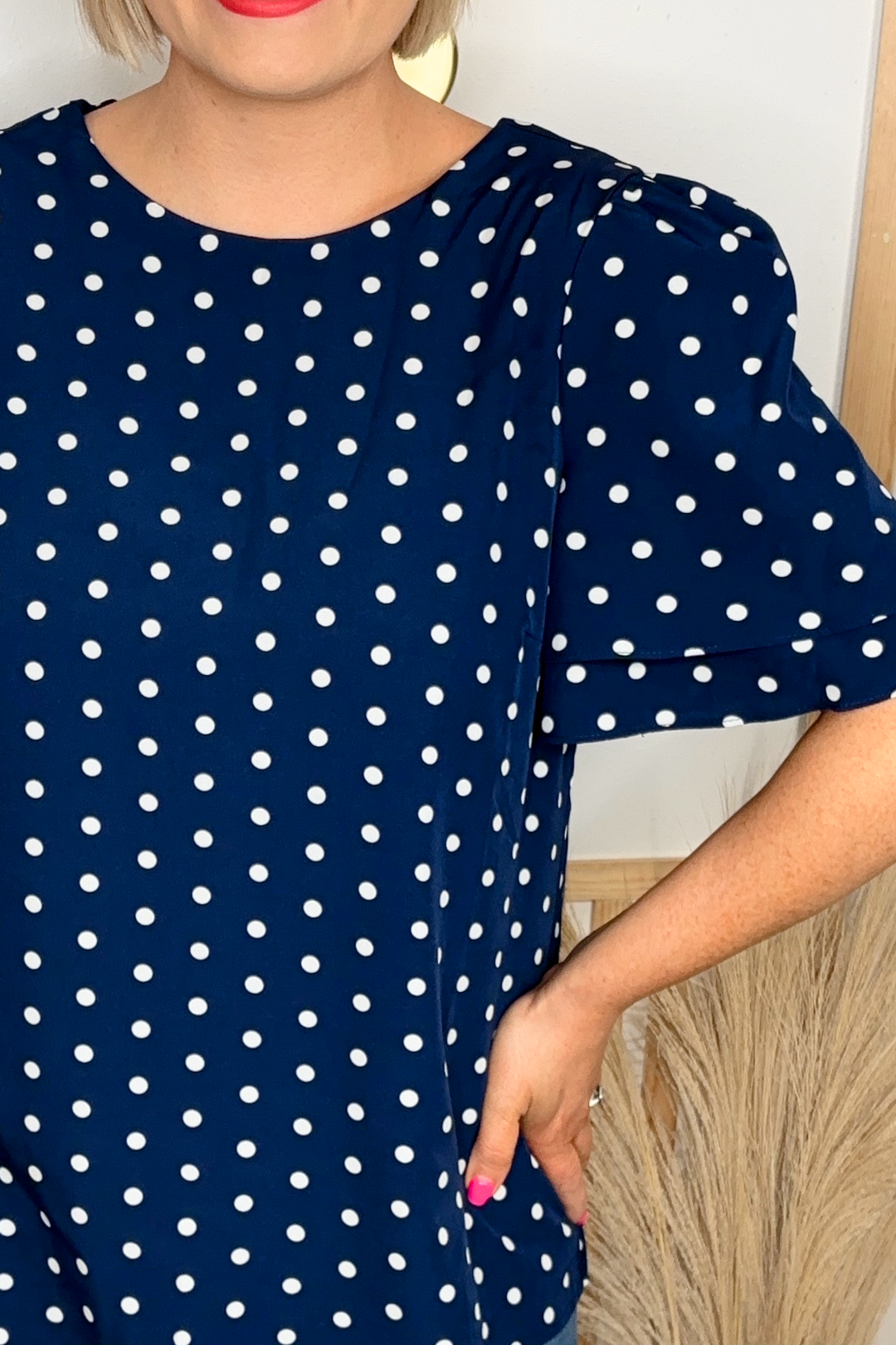 Flutter Sleeve Top (Navy)