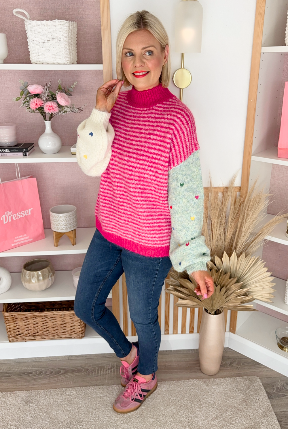 Gina Contrasting Knit (Fuchsia)