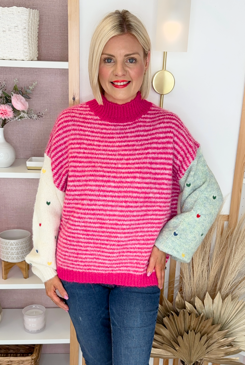 Gina Contrasting Knit (Fuchsia)