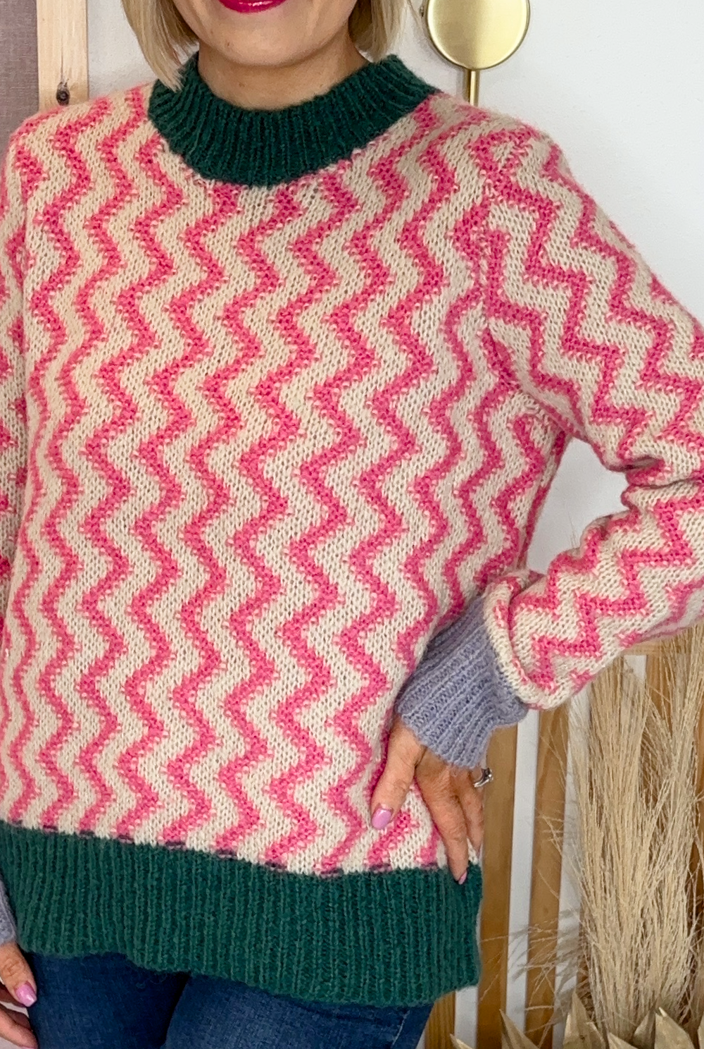 Green/Pink Chunky Knit