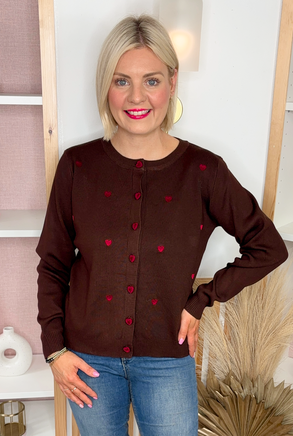 Heart Cardigan (Chocolate)