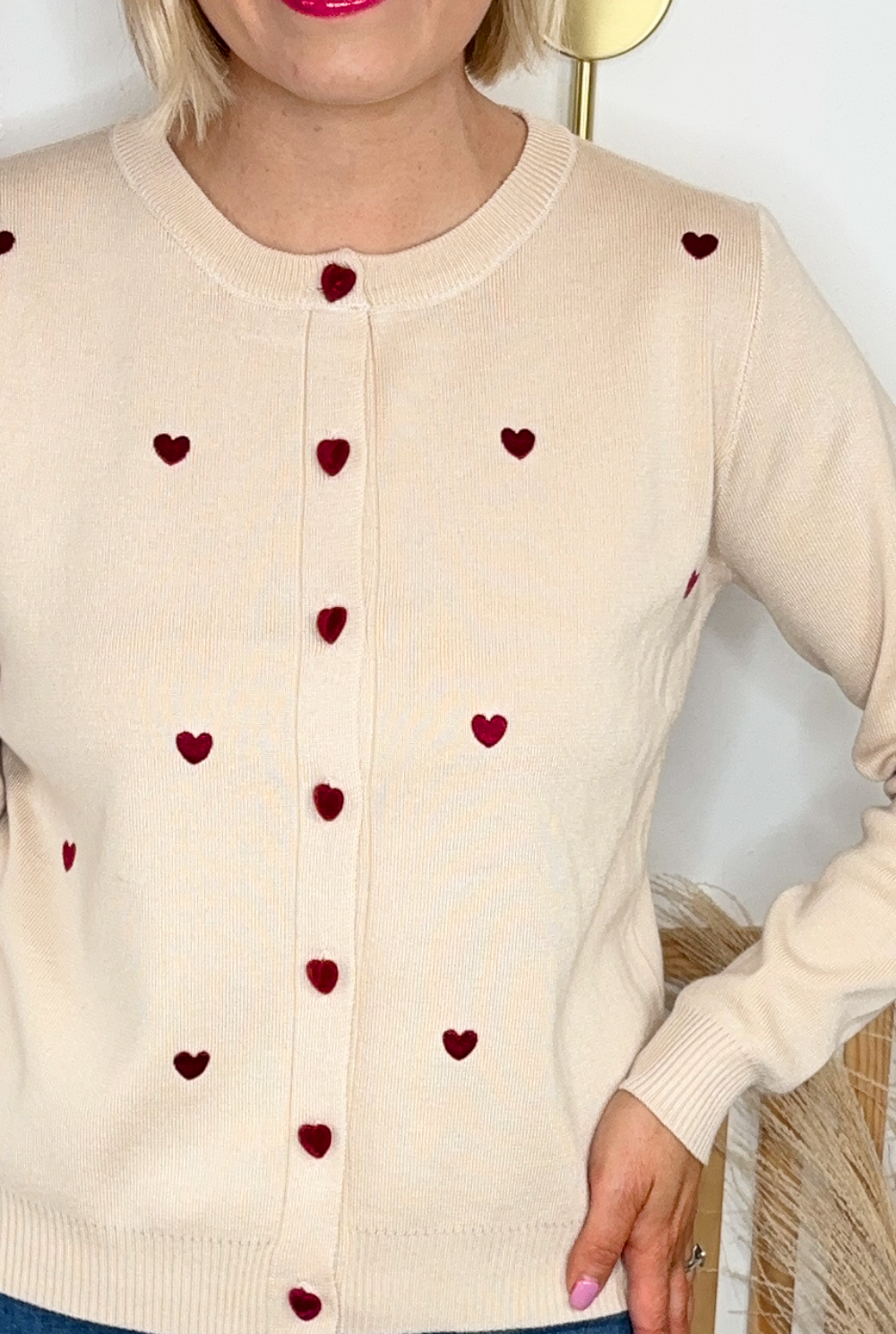 Heart Cardigan (Latte)