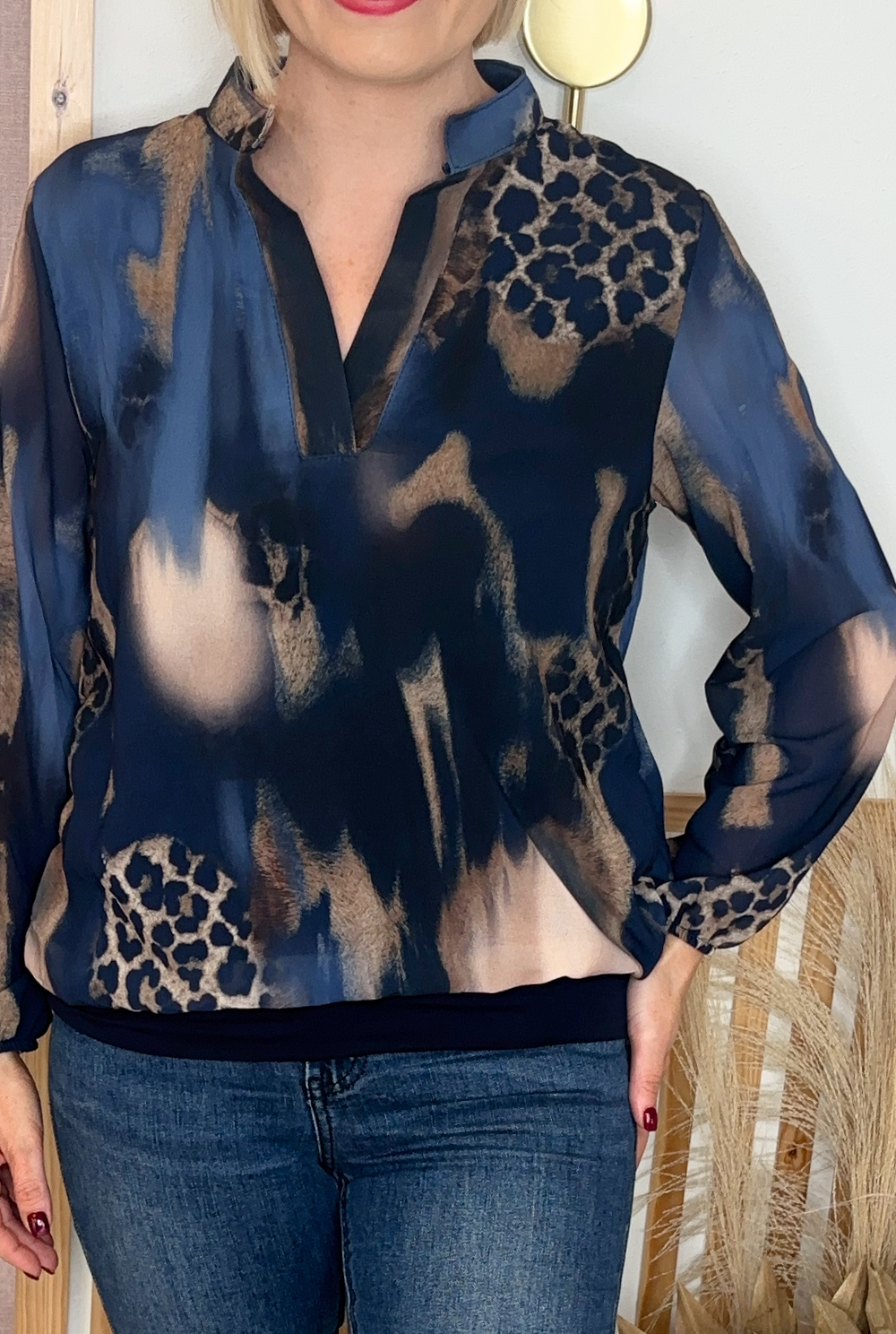 Luna Savanna Banded Top (Navy)