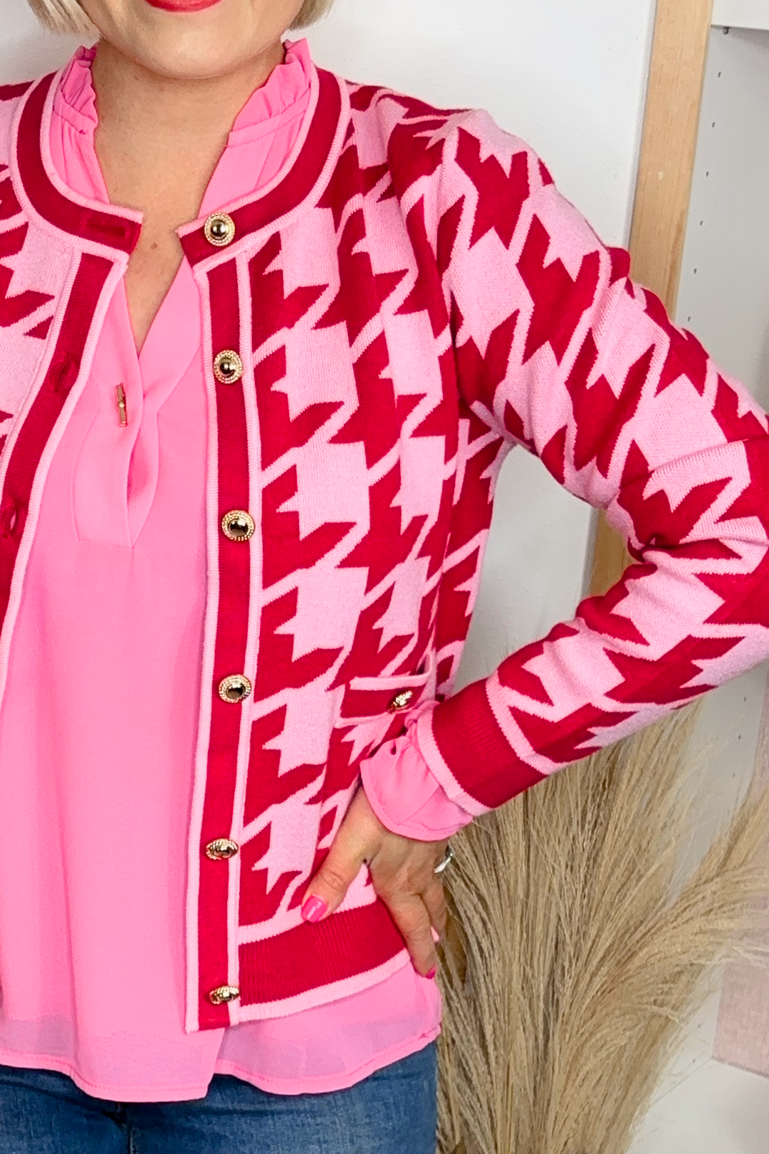 Must-Have Cardigan (Pink/Red)