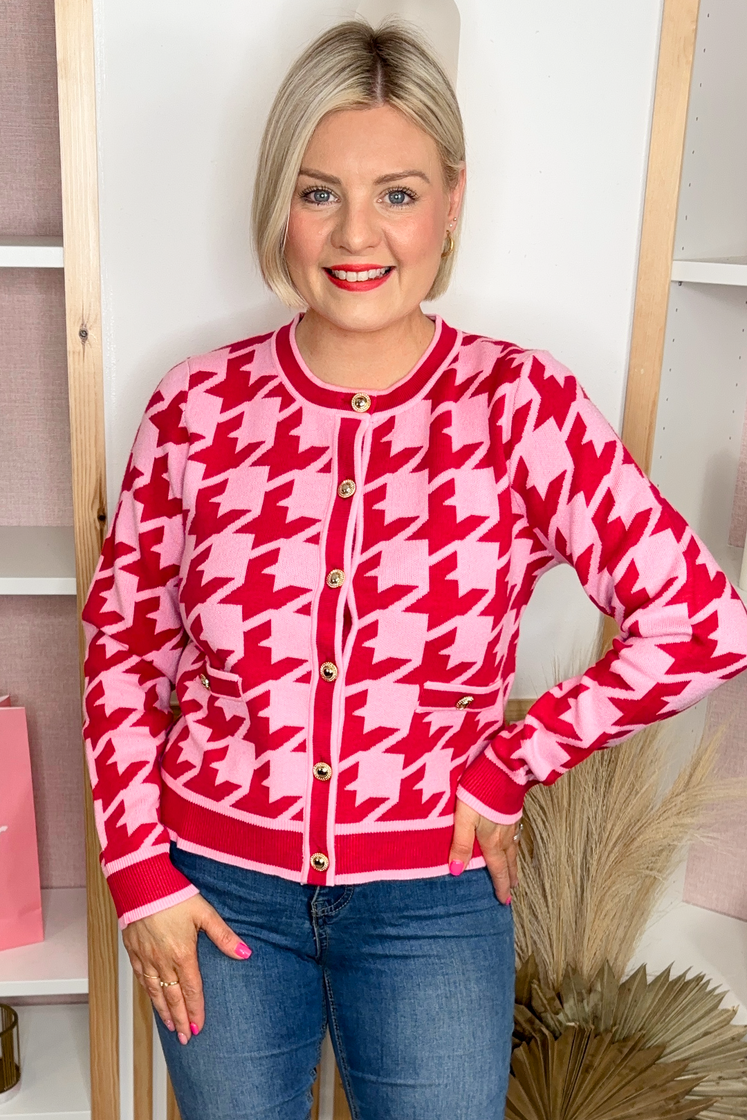 Must-Have Cardigan (Pink/Red)
