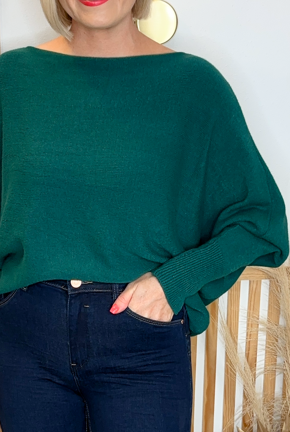 Pearl Batwing Jumper (Green)