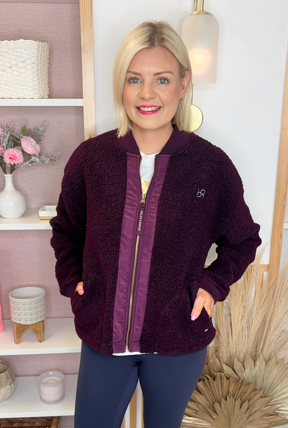 Relax & Renew Heidi Plum Bomber Jacket