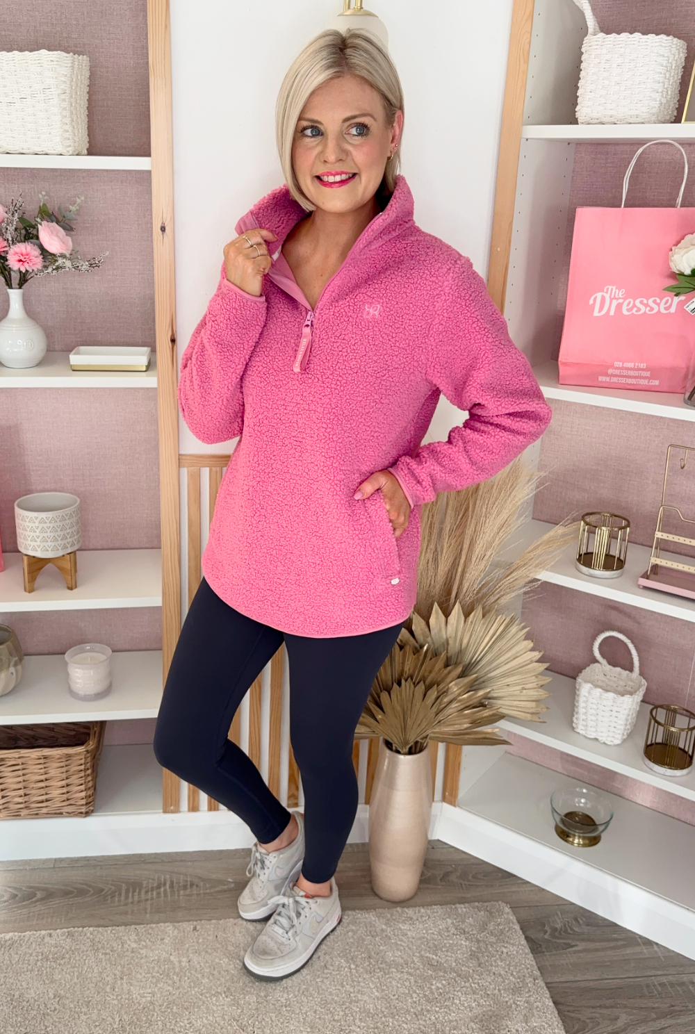 Relax & Renew Julia Half Zip (Pink)