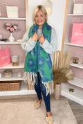 Animal Coloured Scarf (Blue/Green)