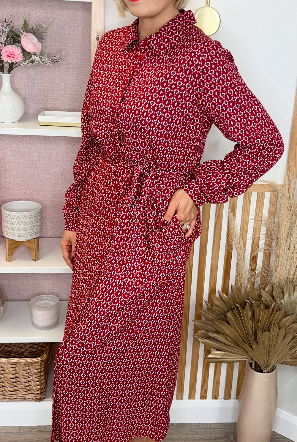 Cally Shirt Dress (Red)