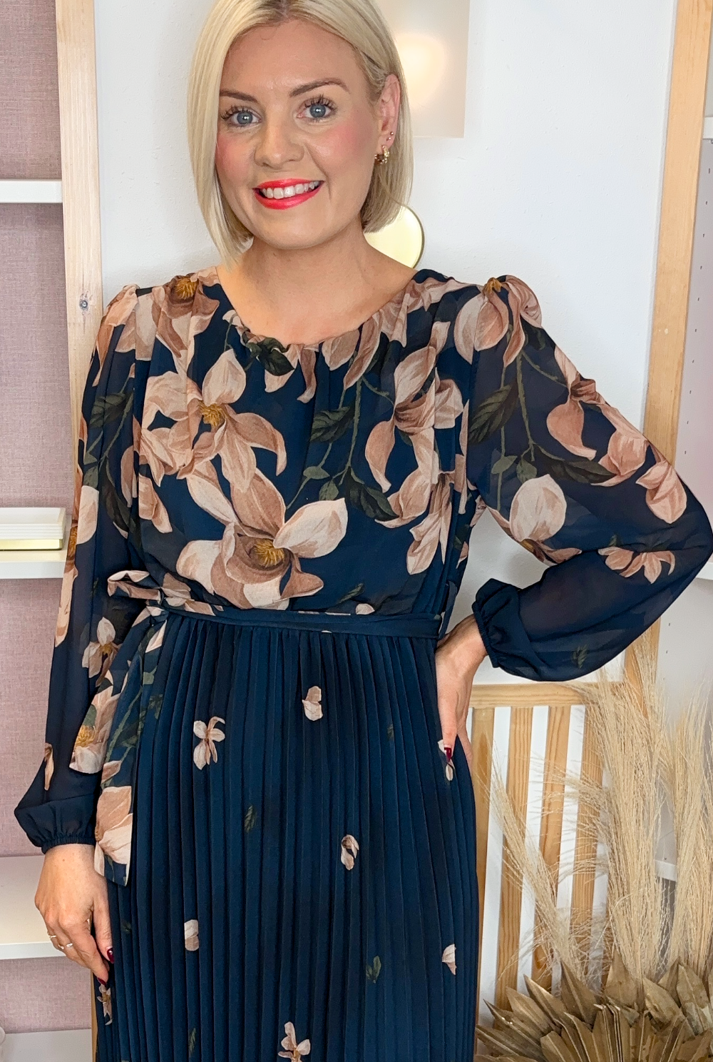 Falling Leaf Midi (Navy)