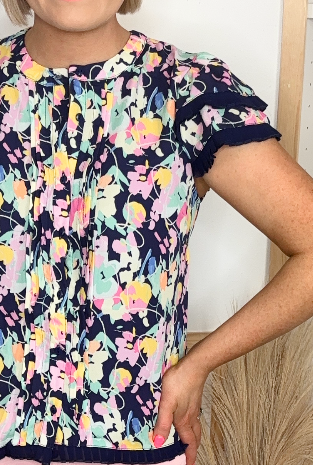 Fiesta Blouse (Navy)