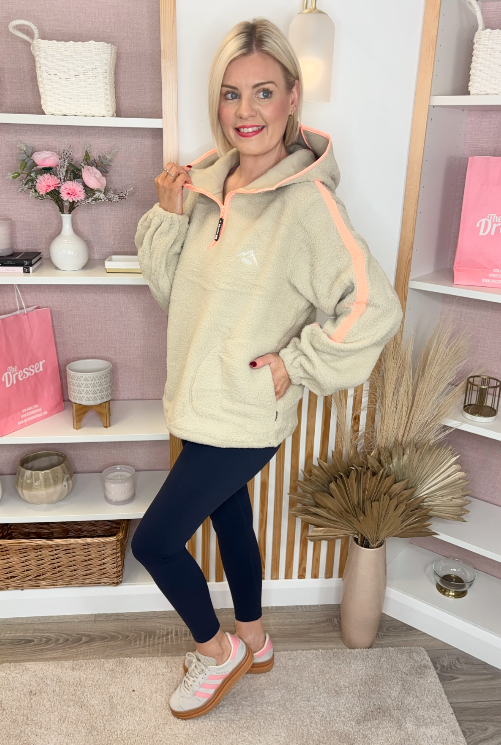 Fleeced Hooded Quarter Zip