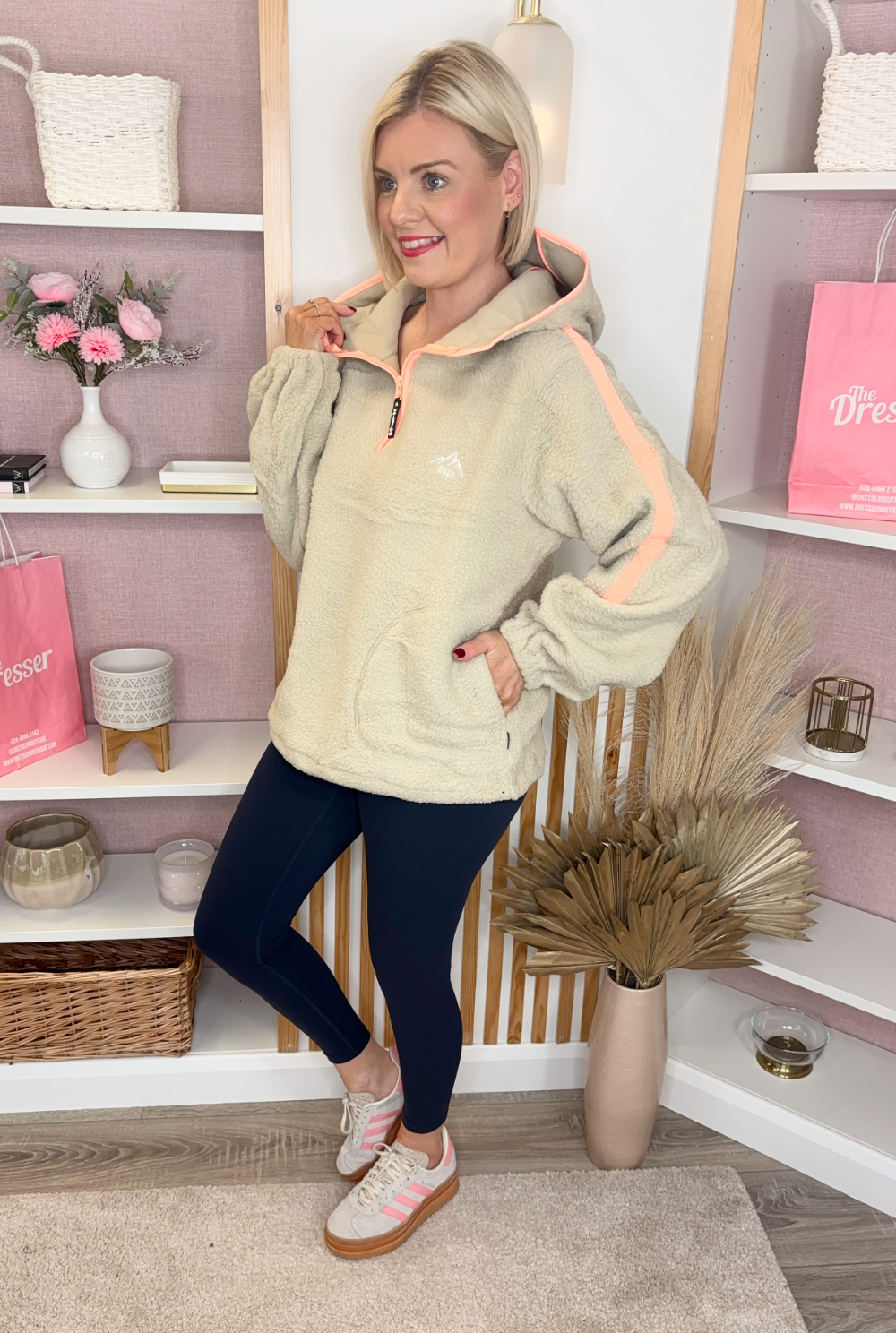 Fleeced Hooded Quarter Zip