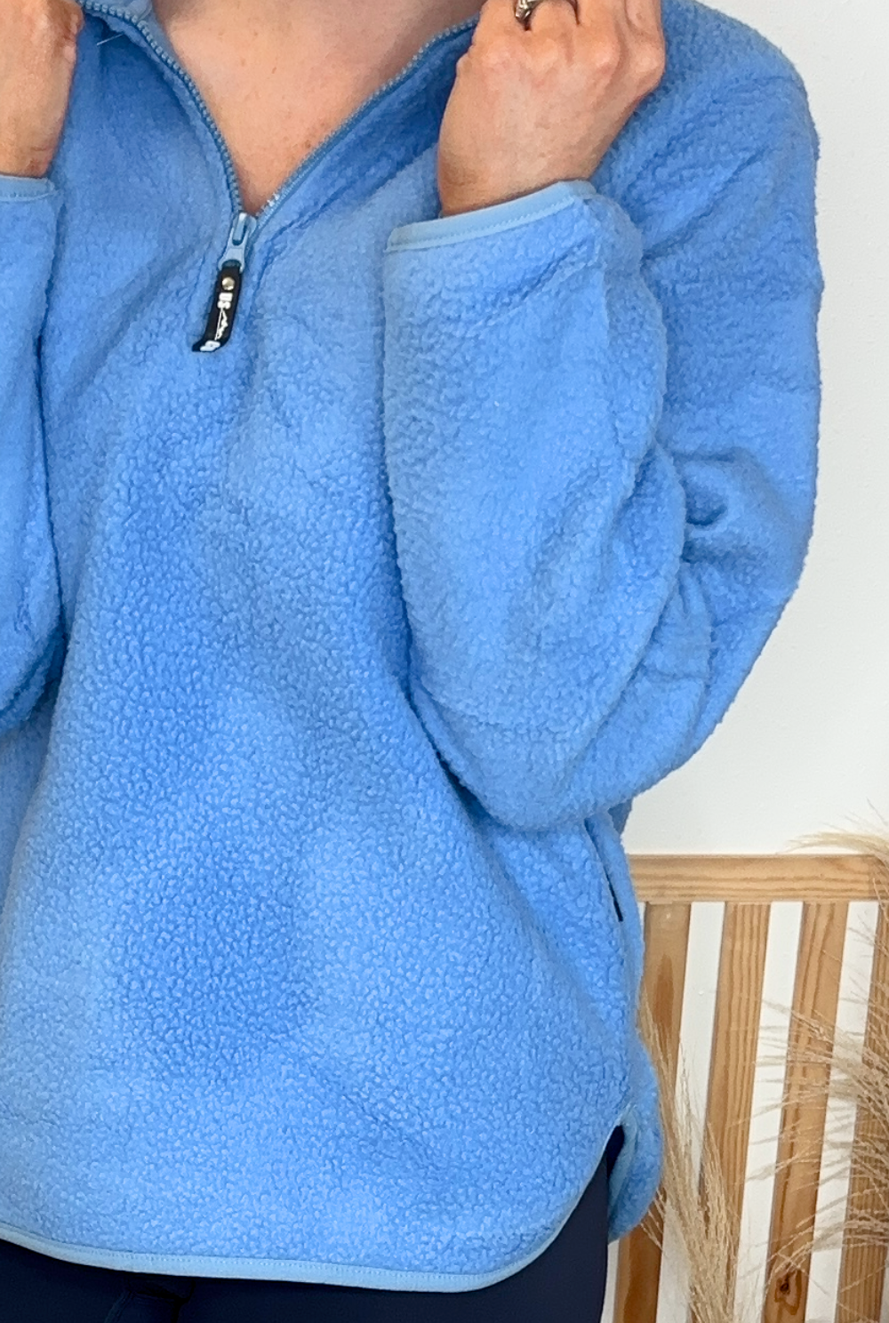 Fleeced Quarter Zip (Blue)