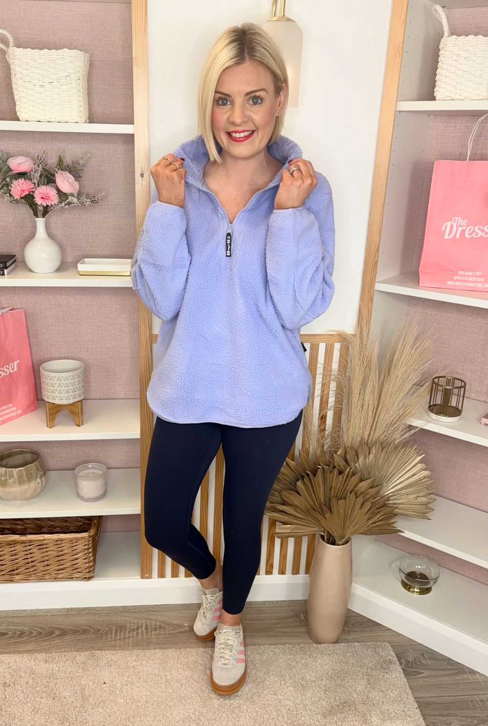 Fleeced Quarter Zip (Lilac)