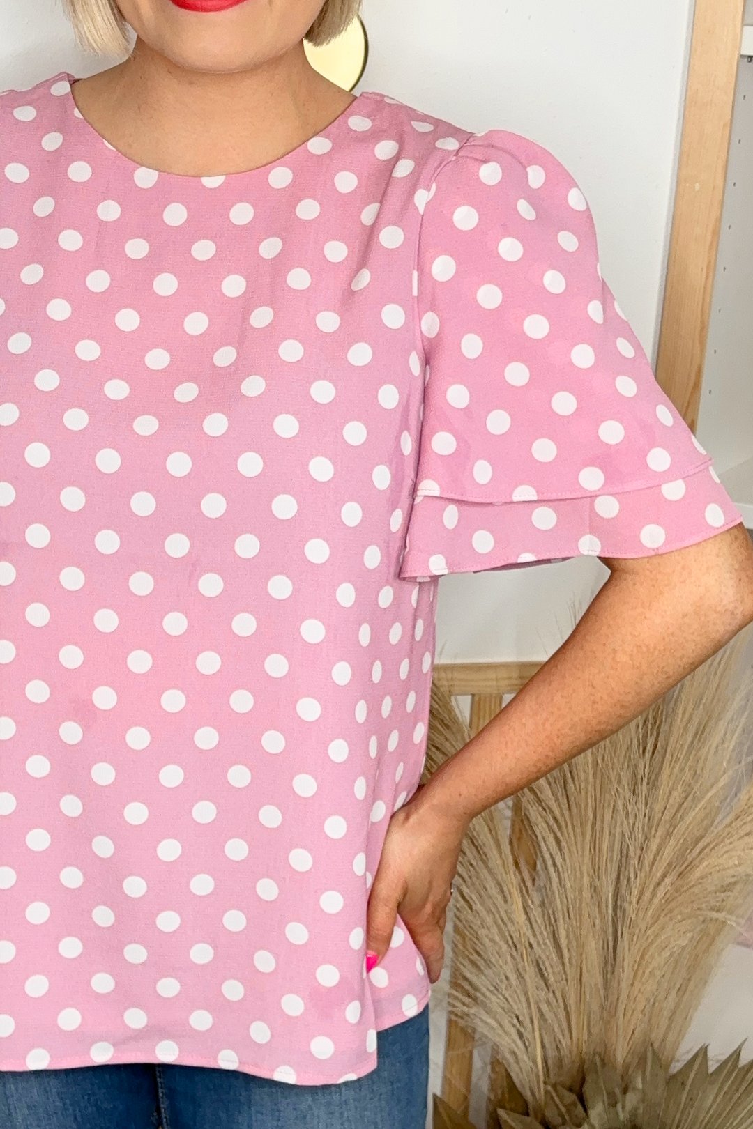 Flutter Sleeve Top (Pink)