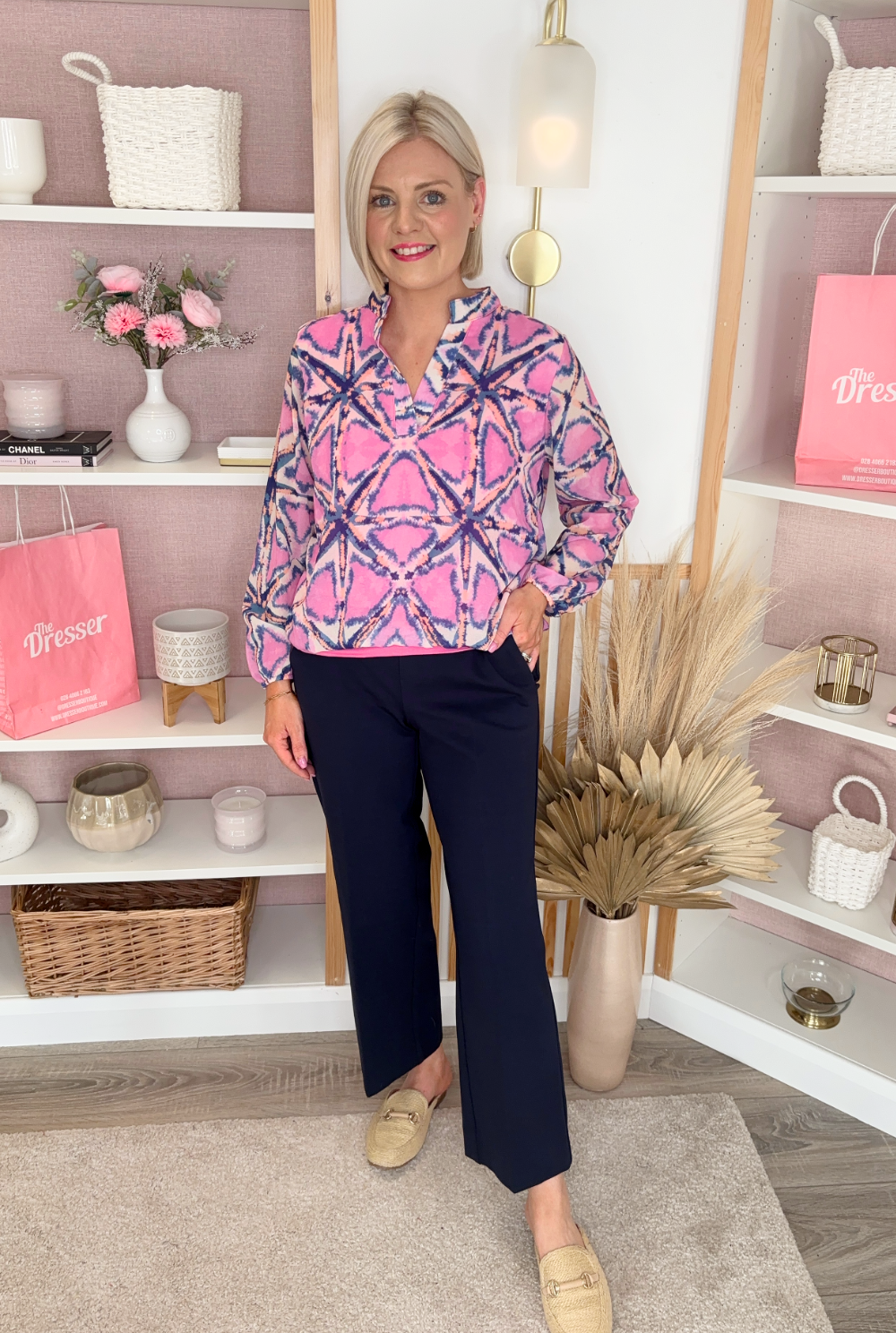 Freda Cropped Trouser (Navy)