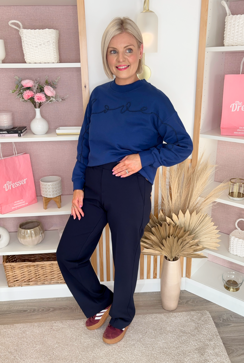 Freda Full Length Trouser (Navy)