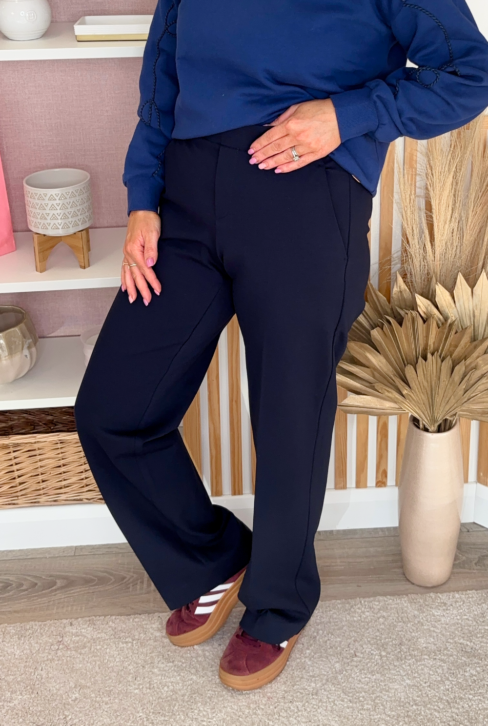 Freda Full Length Trouser (Navy)