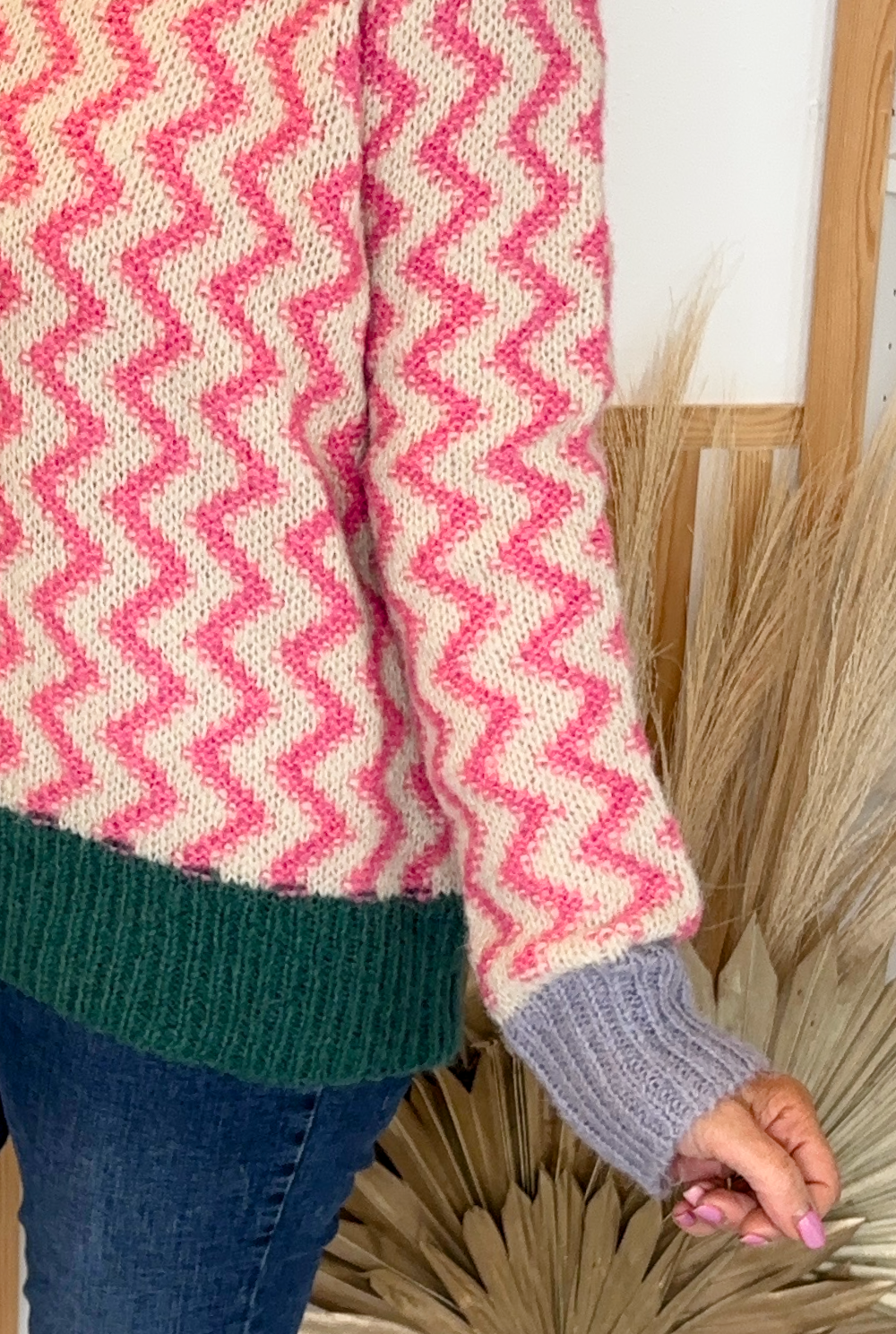Green/Pink Chunky Knit