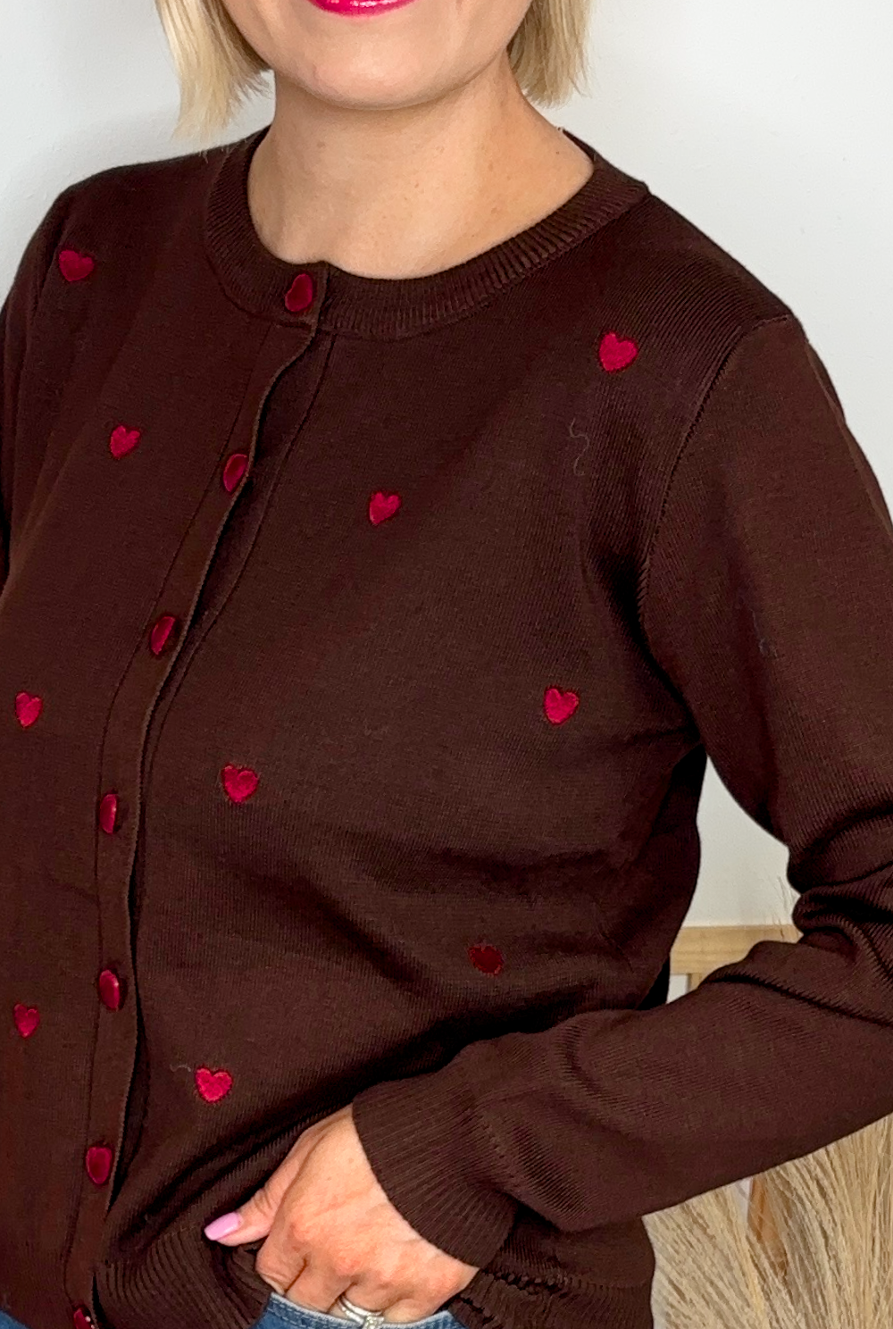 Heart Cardigan (Chocolate)