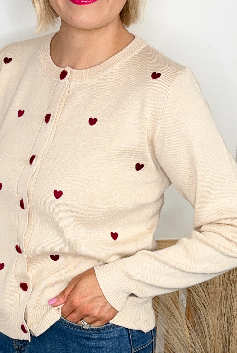 Heart Cardigan (Latte)