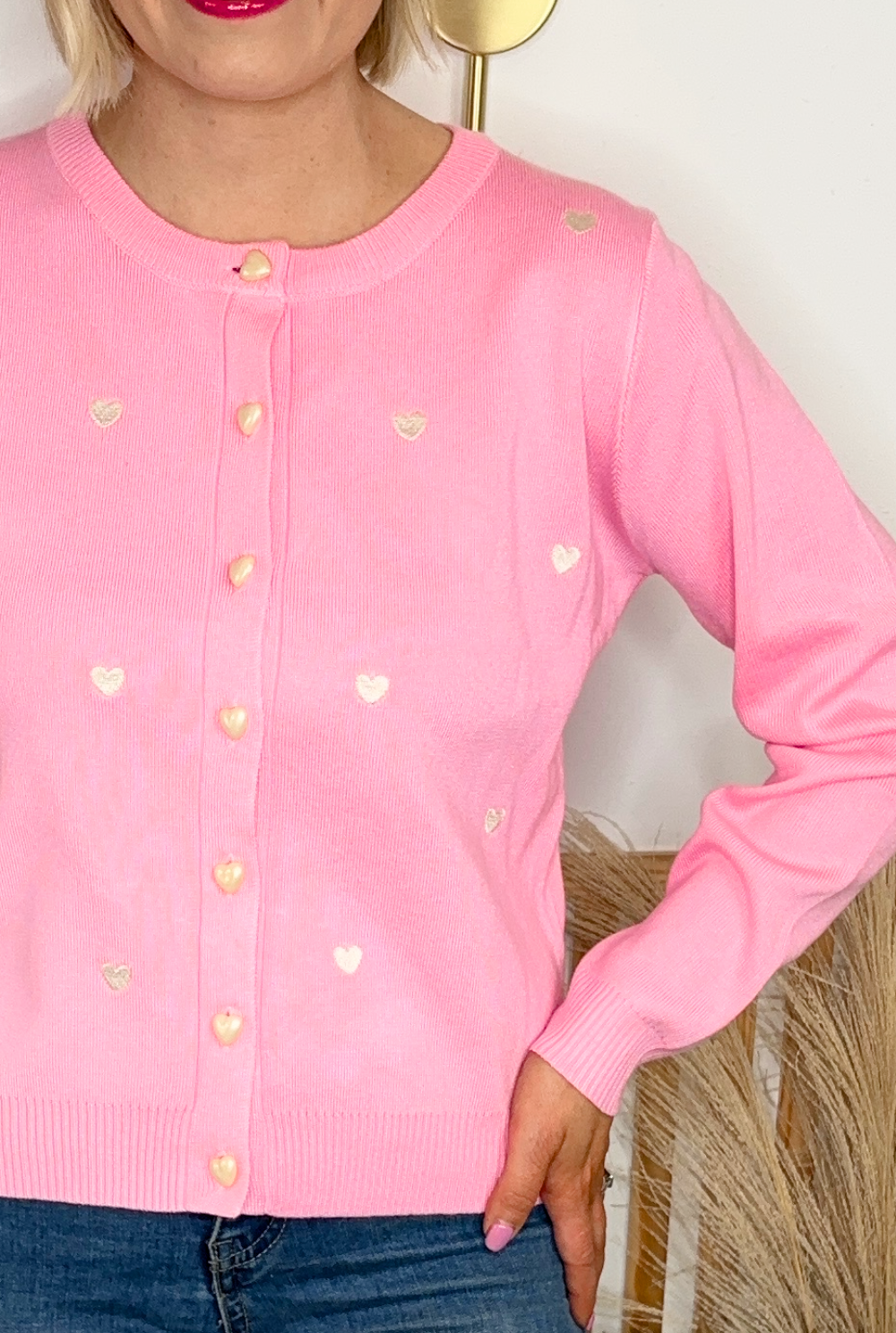 Heart Cardigan (Rose)