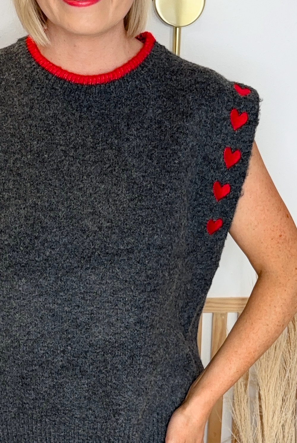 Heart Sweater Vest (Grey)
