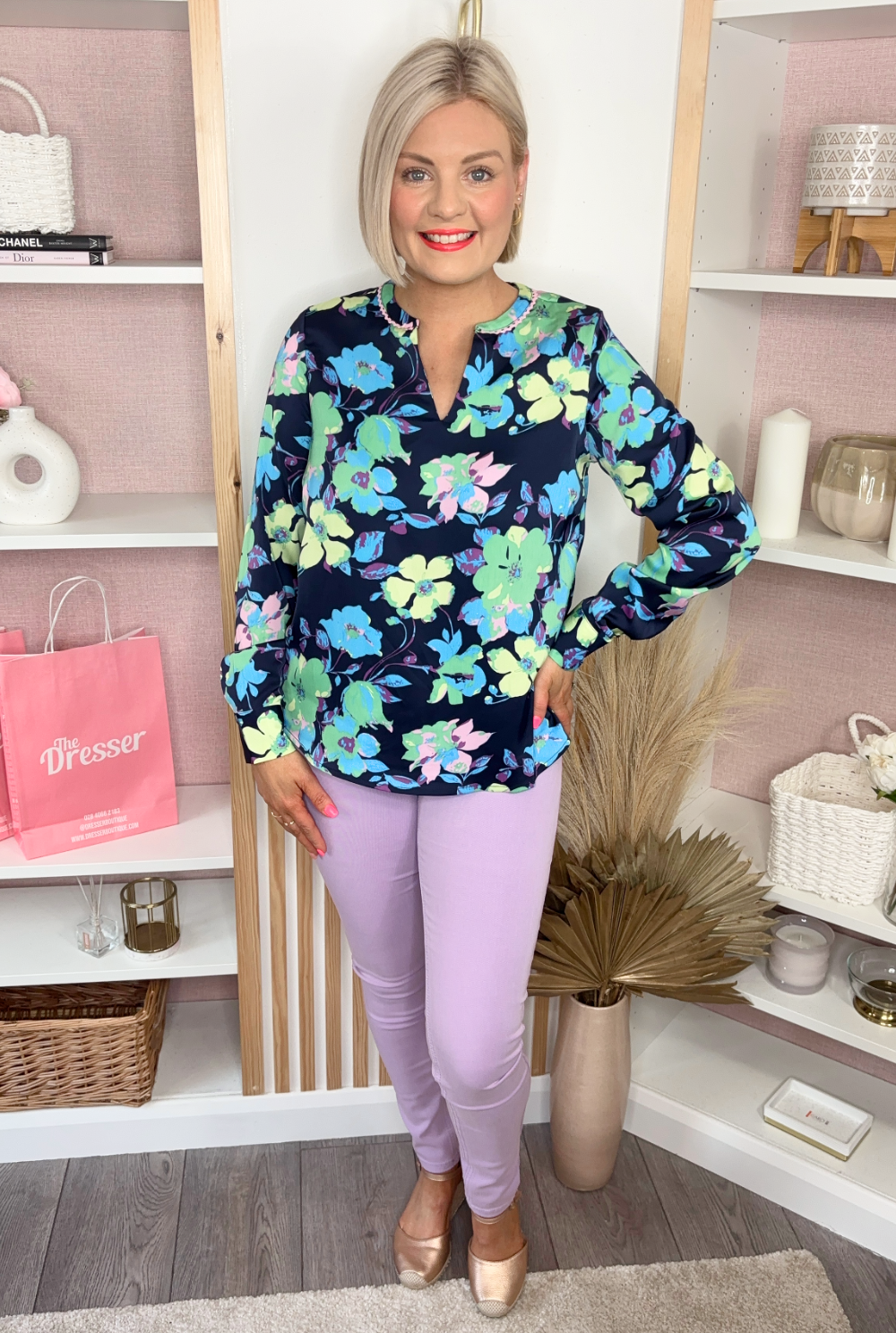 Indie Floral Blouse (Blue)