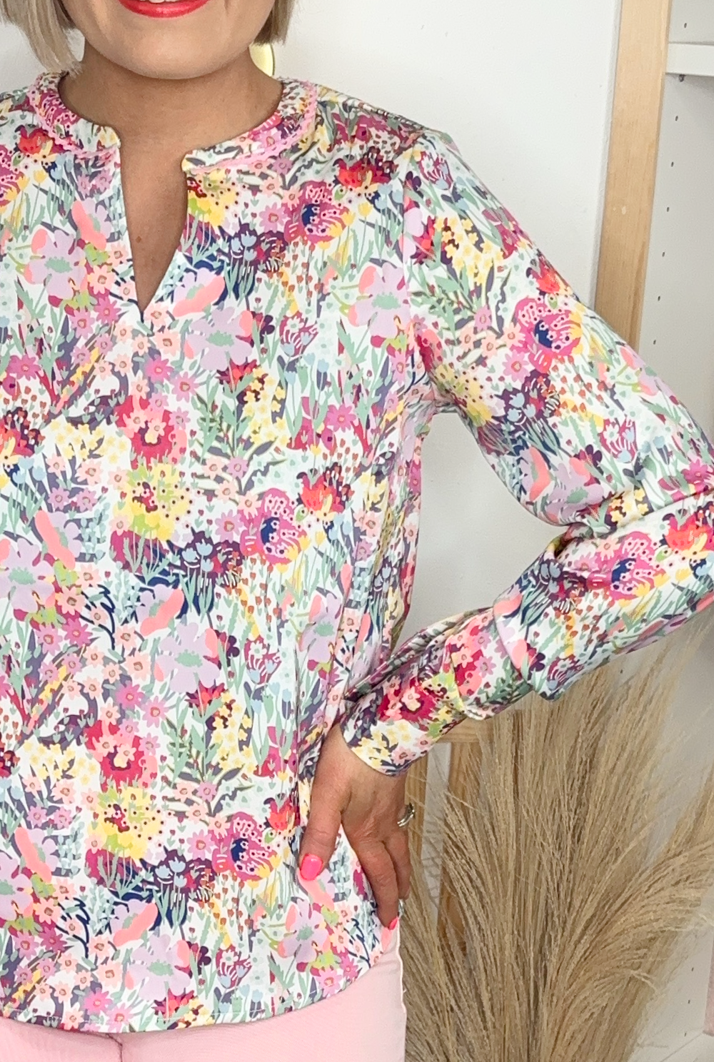 Indie Floral Blouse (Pink)