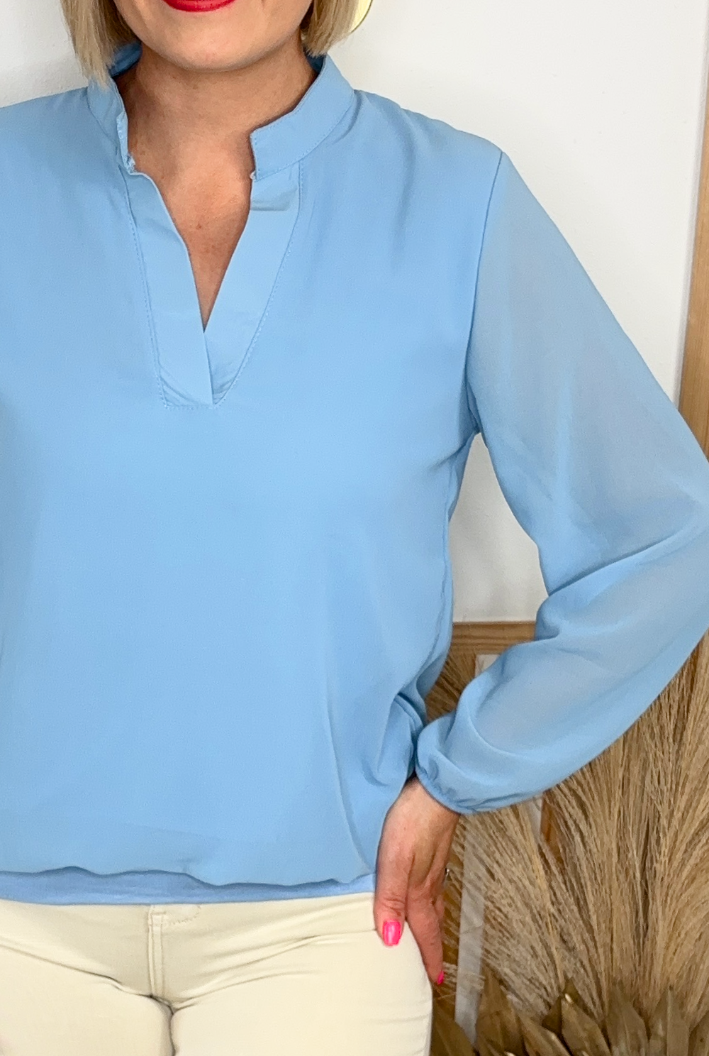 Luna Banded Top (Light Blue)