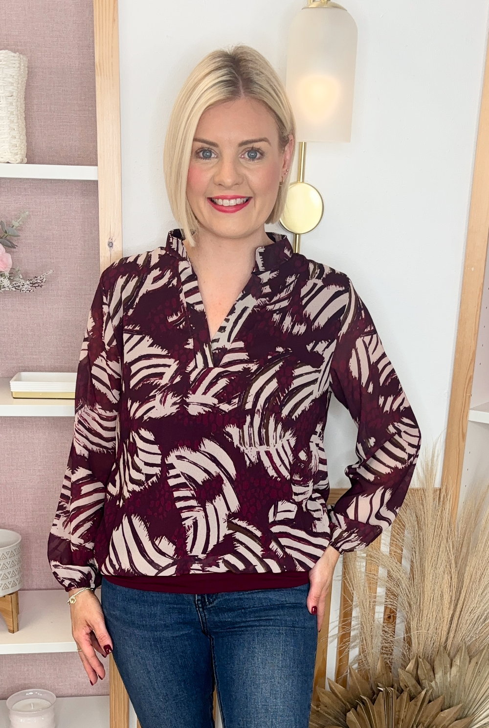 Luna Blade Banded Top (Burgundy)