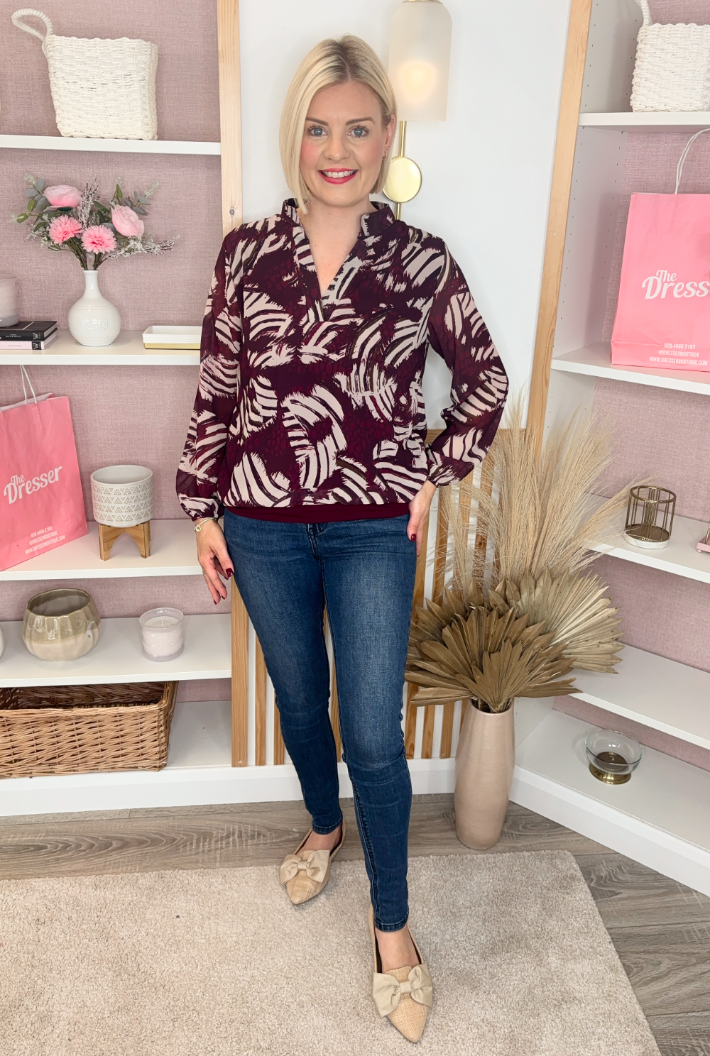 Luna Blade Banded Top (Burgundy)