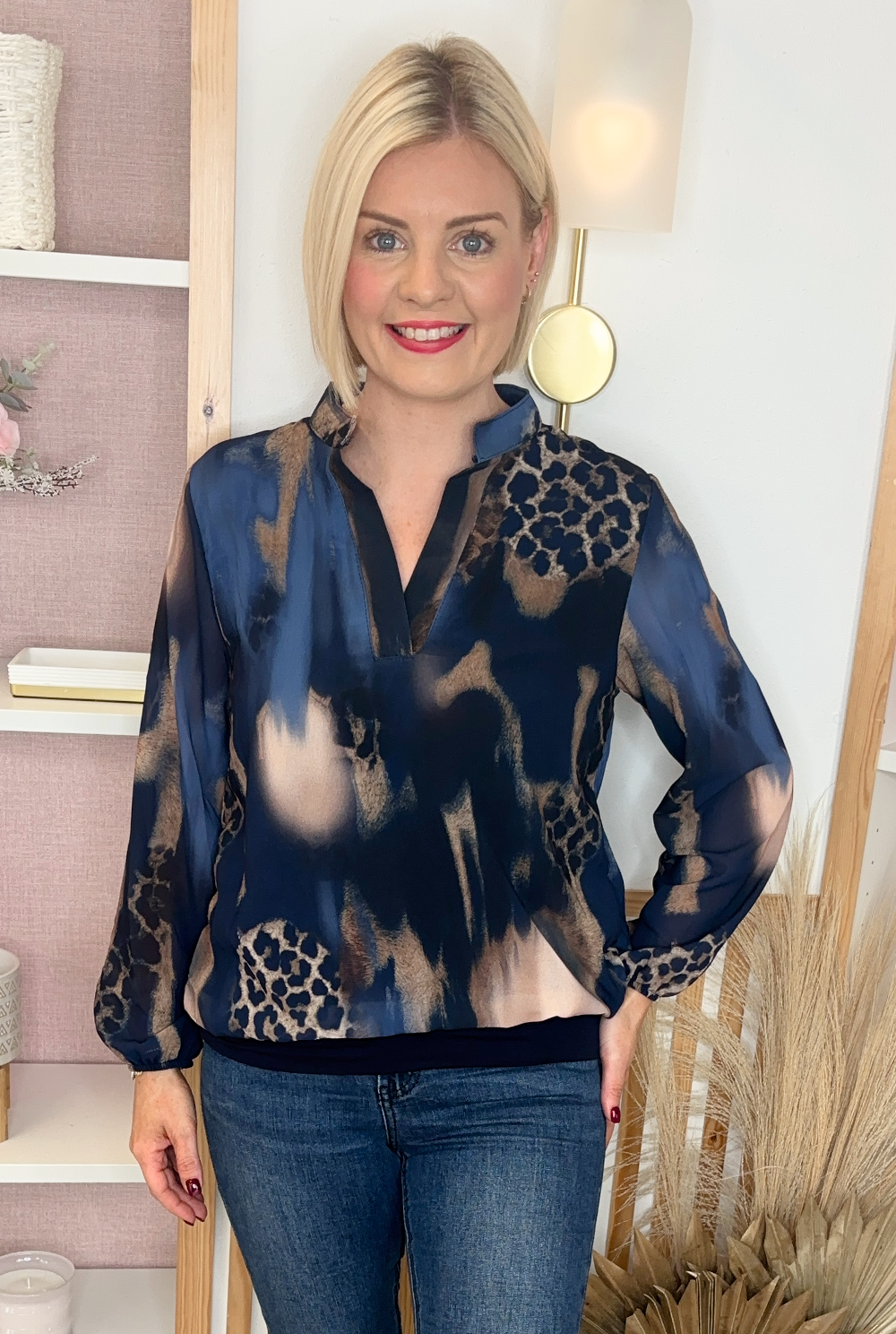 Luna Savanna Banded Top (Navy)