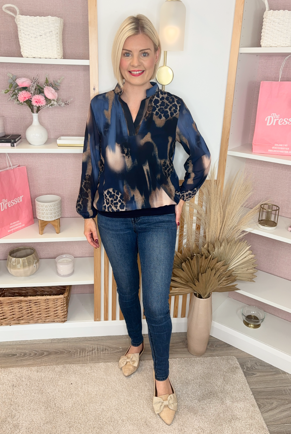 Luna Savanna Banded Top (Navy)