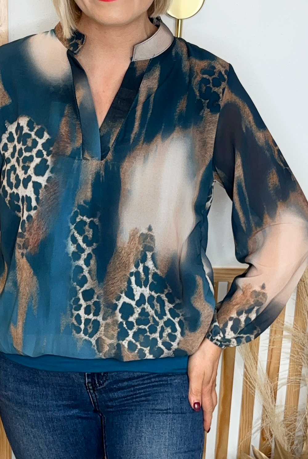 Luna Savanna Banded Top (Teal)