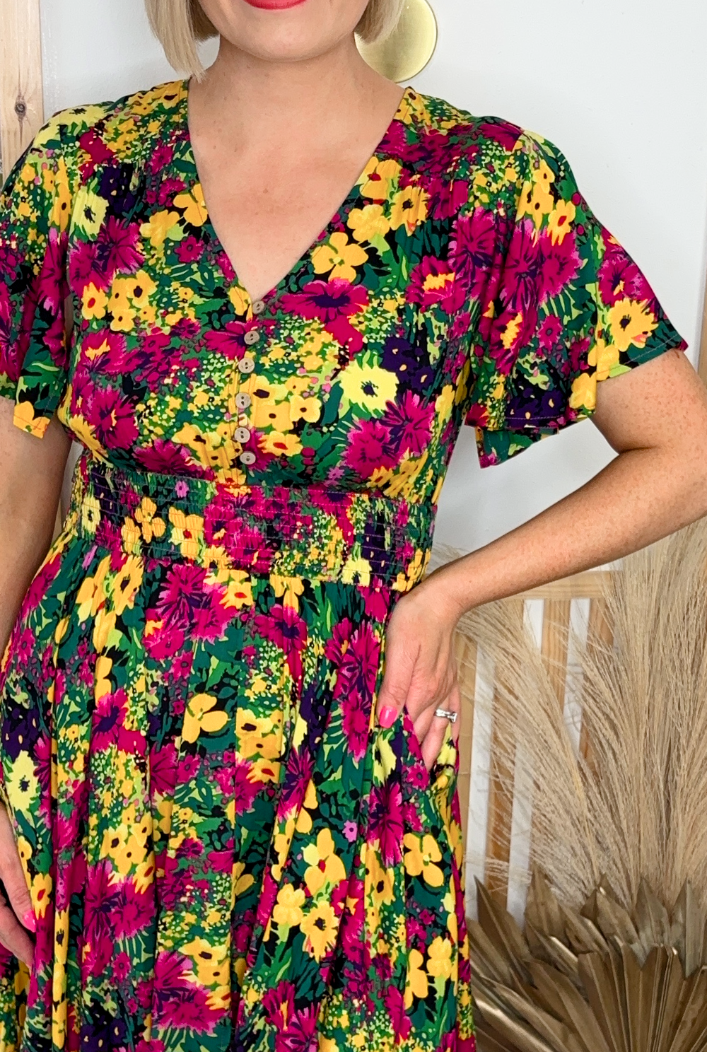 Meadow Floral Dress (Green)