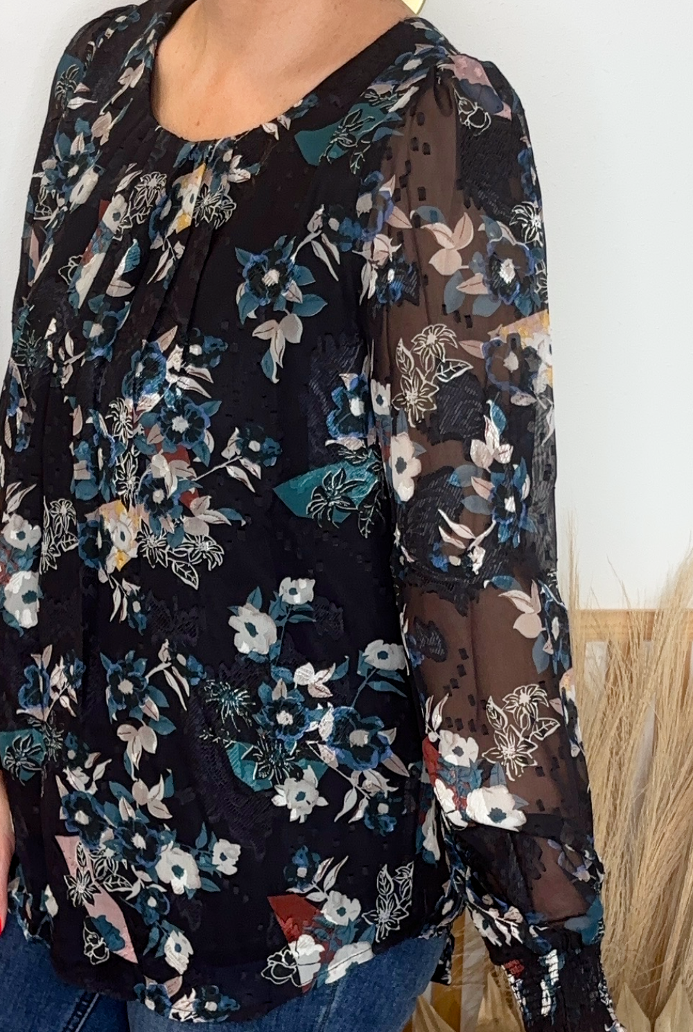 Midnight Floral Blouse